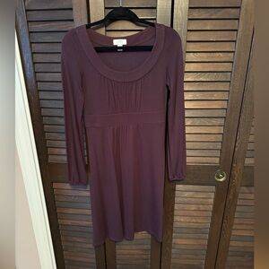 Ann Taylor Loft Burgandy Empire Waist Dress